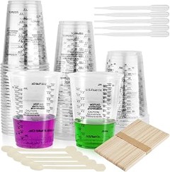 vasos mezcladores con marcas de medida
