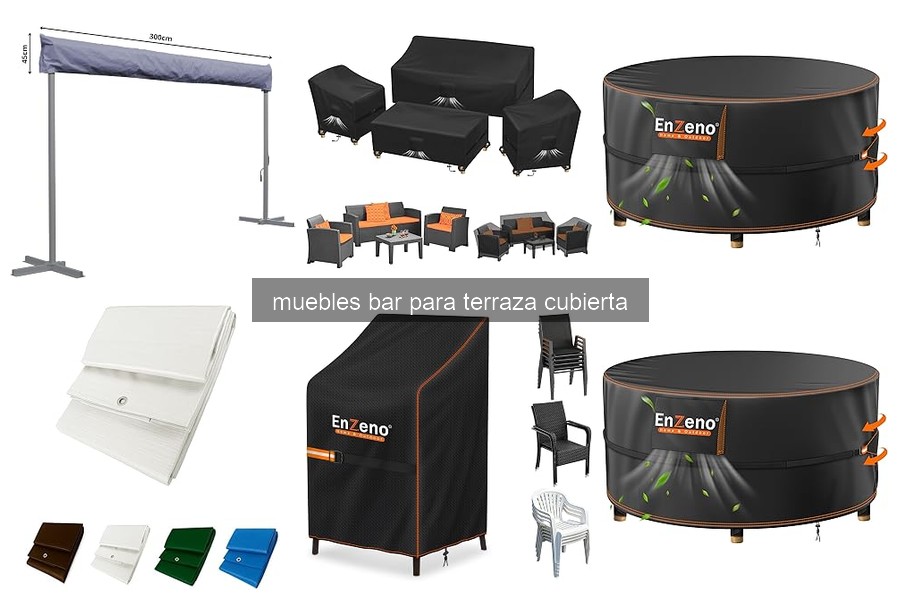 Materiales duraderos para muebles de bar en terraza cubierta