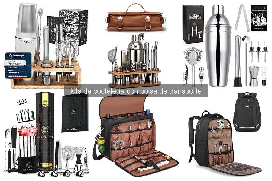 Todo lo que incluye un kit de coctelería con bolsa de transporte